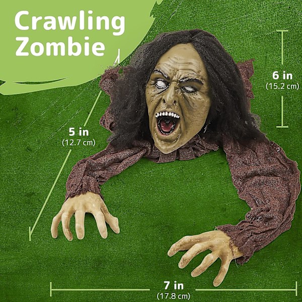 Groundbreaker Zombie Statue Halloween Dekorationer Udendørs| Zombie Garden Ornaments & Garden Halloween Decor| Zombie skelet | Uhyggelige rekvisitter til hallow Zombie