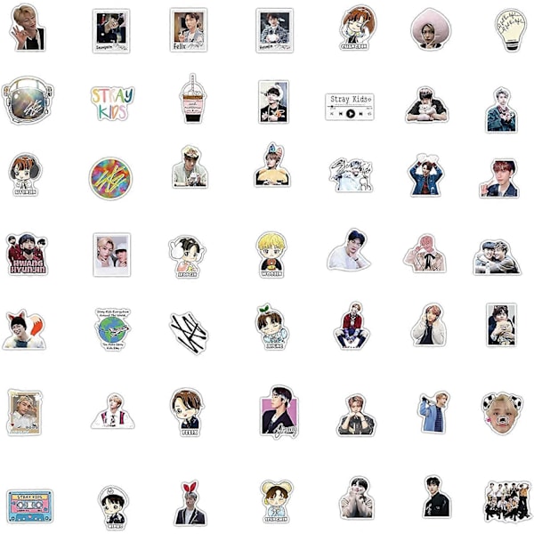 Stray Kids -tarrat, 100 kpl, Kpop-idolitarrat, vinyyliset vedenpitävät tarrat kannettavalle tietokoneelle, skeittilaudalle, vesipullolle, pyörälle, puhelimelle, kitaralle, matkalaukulle