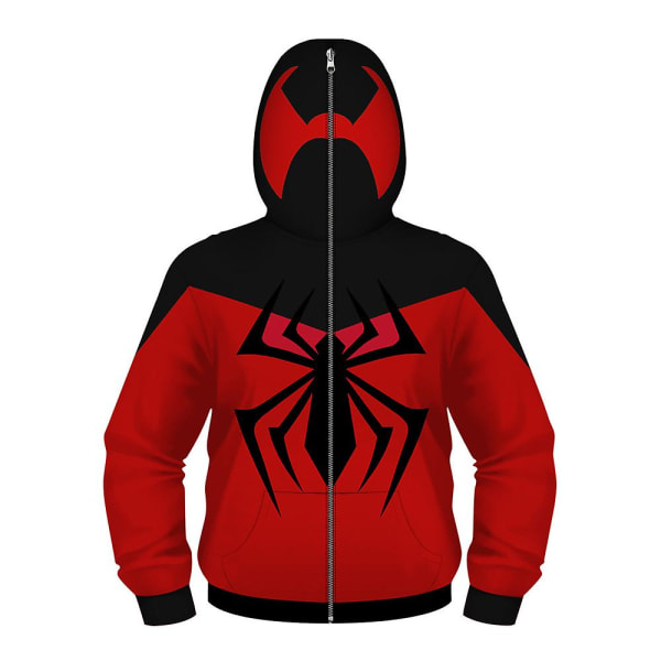 Kids Spider-man Hættetrøjer Hættejakke med lynlås jakke Toppe Outwear Gaver Red Spiderman 8-11 Years