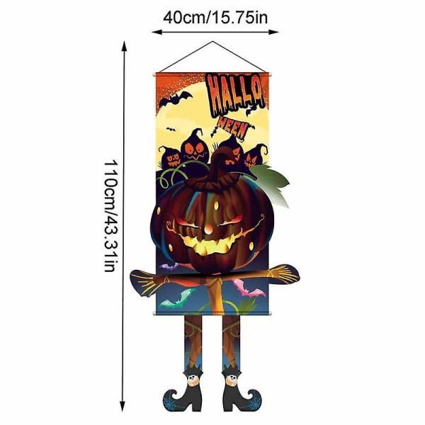 Halloween Dørhængte Flag Ornament Tapestry Sign Uhyggelig Skræmmende Halloween Festartikler Til Udendørs Veranda Haunted House C