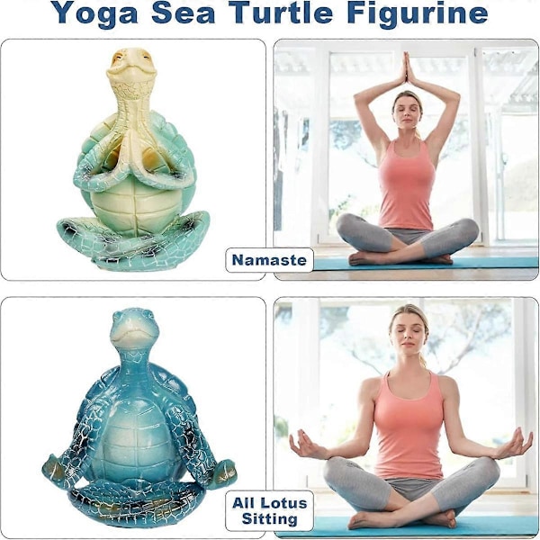 2 ST Havssköldpadda Meditation Heminredning, Meditationsfigur, Heminredning Yoga Resin Havssköldpadda Staty