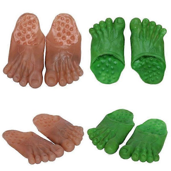 2 par Roliga Tåtofflor Trick Simulering Stora Fötter Skor Barfota Barfota Fe Spoof Hulk Femfingrade Skor