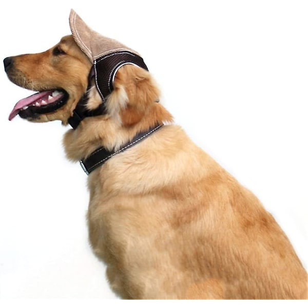 Hundehat Hundesolhat Hundebaseballkasket Sportkasket Hat Udendørshat Solbeskyttelse Hundehat med ørehuller Justerbar åndbar Brown L