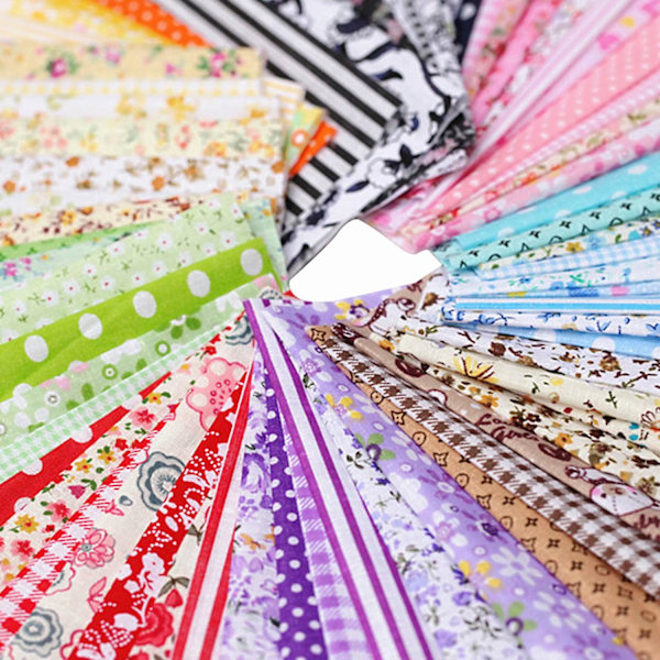 100 st DIY Blandade Mönster Blomtryckt Lapptäcke Bomullstyg Sömnad Quilting Tyg 100x1