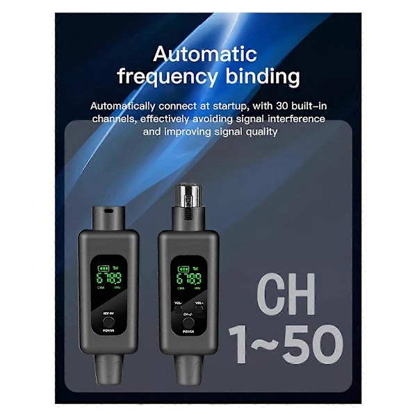 2.4G UHF Trådløst Lyd Transceiver System Mikrofonomformer