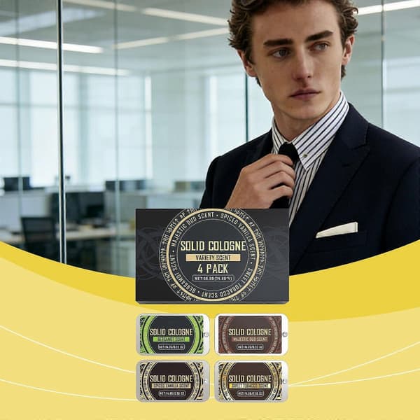 Herrarnas Solid Parfymset - Fräsch Elegant Långvarig Naturlig Doft, Bärbar Resevänlig Solid Cologne för Dagligt Bruk, Kontor & Utomhus, Icke-Fet A 1PCS
