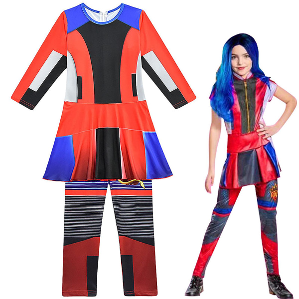 Descendants 3 Evie Cosplay Jumpsuit Barn Flickor Halloween Party Fancy Dress Up Body Carnival Maskerad Performance Kostym Födelsedagspresent 12-13 Years