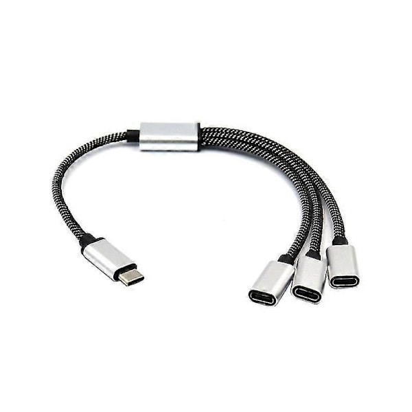 USB C Han till 3 USB C Hon Splitter för Typ C Telefoner, Surfplattor, Bärbara Datorer