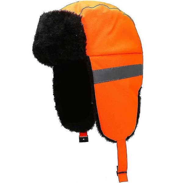 Varselmössa Hög Synlighet Vinter Varm Öronlapp Fleece Fluffig Hatt