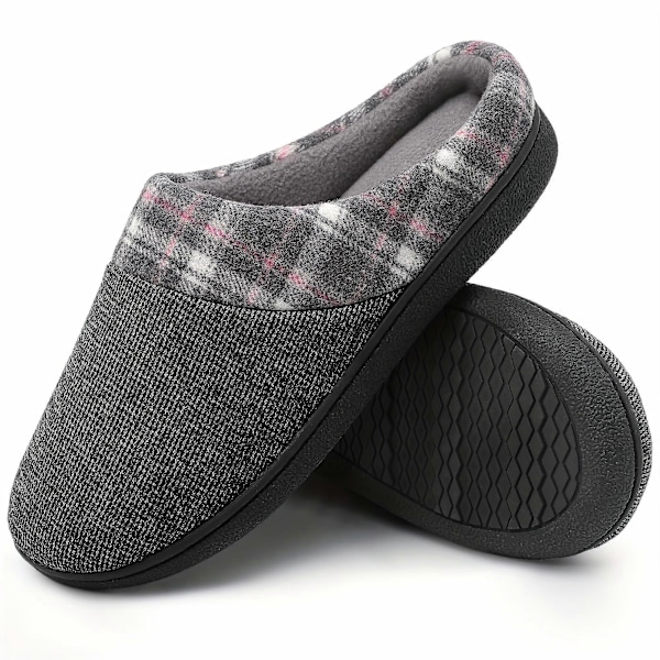 Nye modeller Dame Ultimate Comfort Memory Foam Tøfler - Koselig fleecefôr, sklisikre såler, perfekt for innendørs avslapning - Familievennlig Hjemmesko