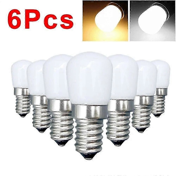 6/1 stk. Mini LED Pærer E14 E12 LED Køleskabspære Udskiftning Halogen Skruepære Til Køleskab Display Kabinetter