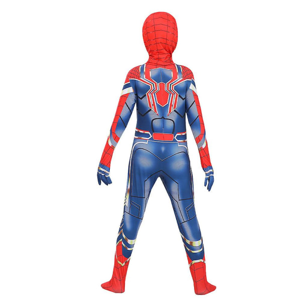 Barn Iron Spider Cosplay Jumpsuit Superhjältedräkt Halloween Carnival Party Bodysuit Presenter 4-5 Years