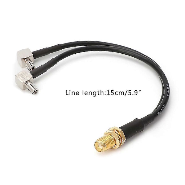 Y-formet SMA Hunn til 2 x TS9 Hann Plugg Splitter Kombinert Pigtail Kabel RG174 15cm