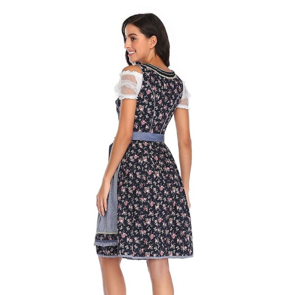 Traditionelt Dirndl Oktoberfest kostume Klassisk Alpen Fraulein Clubs Servitrice Outfit Cosplay Carnival Fancy festkjole 20167C M
