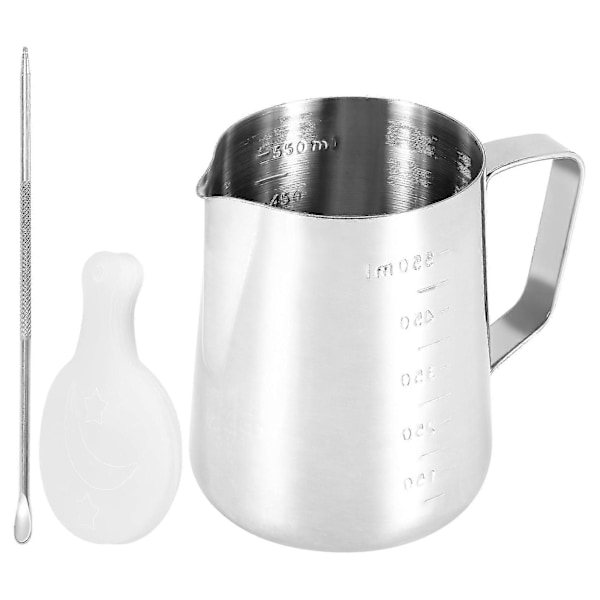 600ml Melk Skumming Kanne Med Måling, Dampkanne For Kaffe Cappuccino Latte Art Perfekt For Es
