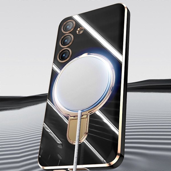 för Samsung Galaxy S24 Plus Skal Magnetiskt, Trådlös Laddning Militärt Fallskydd PU-skydd för S24 Plus