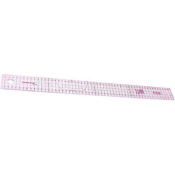 Linjal - Skreddersøm Tilbehør 60cm Dobbeltsidig Delt Metrisk Rett Linjal Rosa Transparent