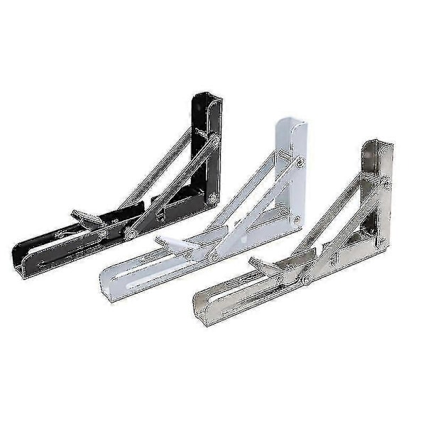 2 stk. Sammenklappelige Hyldeknægte - Kraftige Sammenklappelige Trekantede Hyldeknægte i Metal, DIY Vægmonteret Sammenklappeligt Bordhængsel, Pladsbesparende Til Bænkebord-