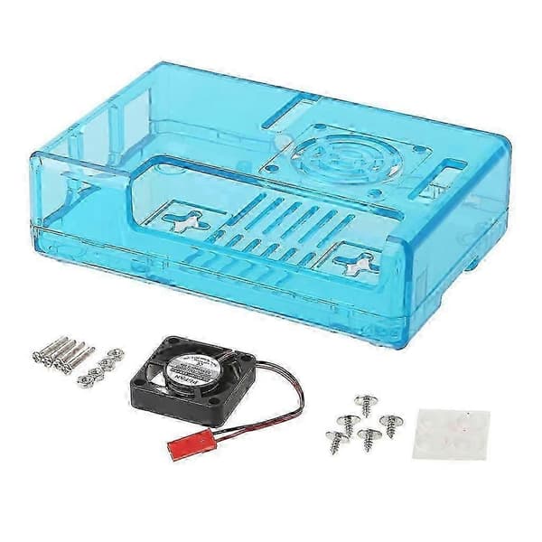 1 STK Klart deksel til Raspberry Pi 3 Modell B Akryldeksel med kjølevifte Red