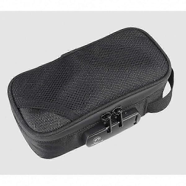 Luktsikker pose med lås, karbonfôret luktsikker etui for reiseoppbevaring, stash-beholder, kullpose Black