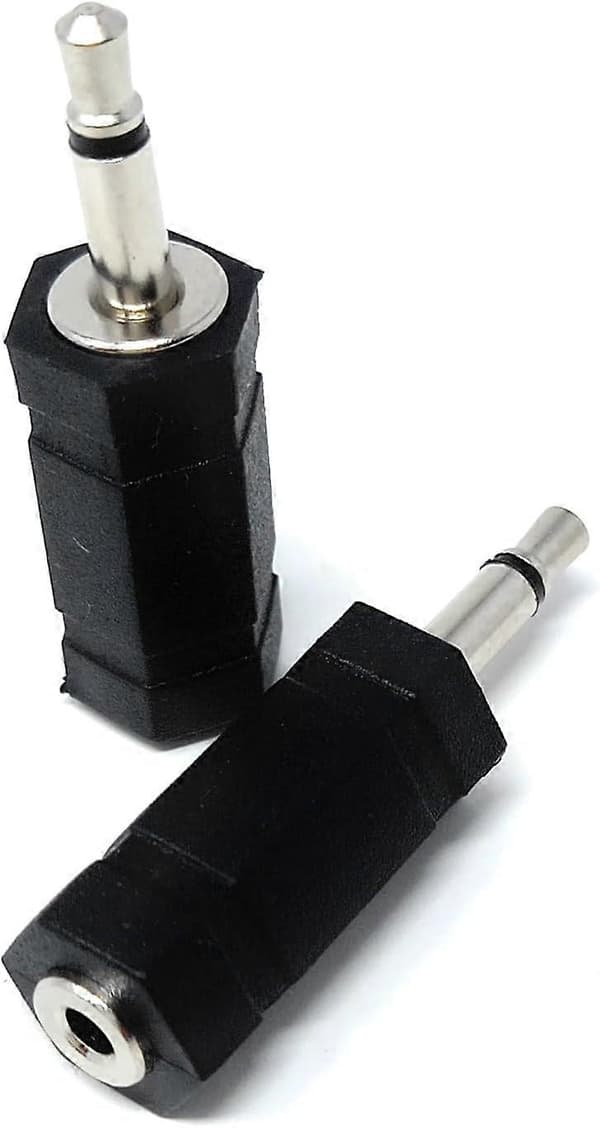 3,5 mm Mono Jack Han Til 2,5 mm Mono Jack Hun Lydkabeladapter 2 stk Sort
