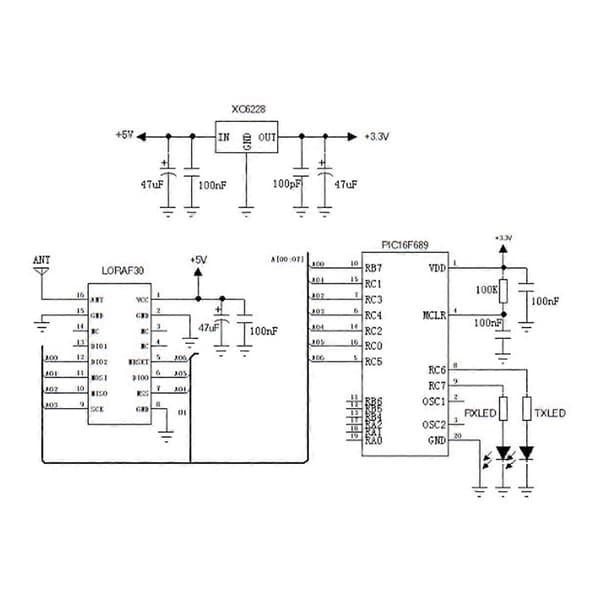 Trådlös Lora-modul 1W Hög Effekt Långdistansdataöverföring 470MHZ Kommunikationsmodul LoRa