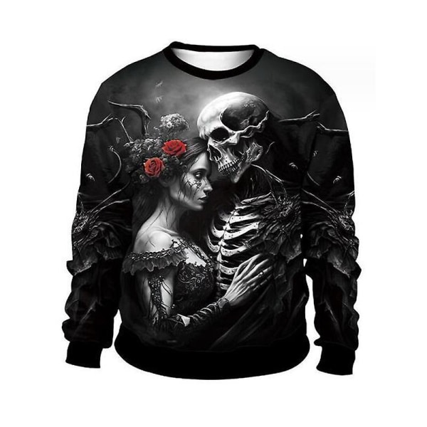 Dame Halloween Sweatshirts Uhyggelig sæson Langærmede skjorter Rundhalsoverdele Casual Pullover style 1 XXXL