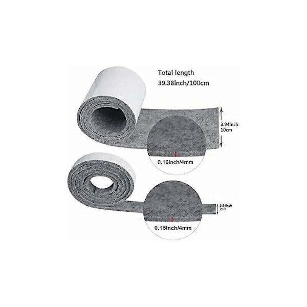 Självhäftande möbel filt, självhäftande filt 2 rullar 100 10cm+100 2cm Fri att klippa valfri storlek eller form Filt Halkskydd för bordsben stolsben soffben Pr