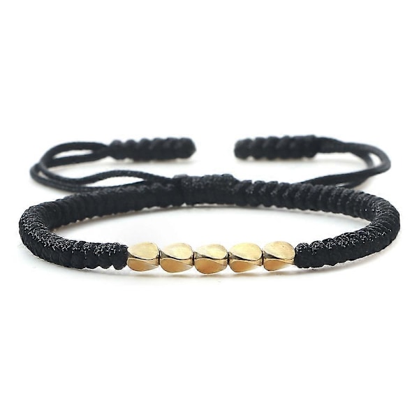 Håndlavede tibetanske buddhistiske lykkearmbånd armringe sort rød tråd justerbare knuder armbånd til kvinder mænd håndledssmykker