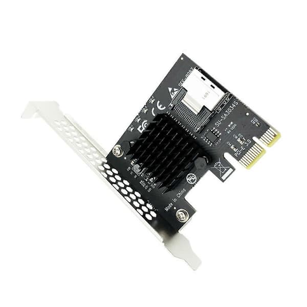 PCI-E 1x till Mini SAS SFF-8087 Adapterkort Mini PCI Express X1 2.0 Riser för Mining för /Linux Syst