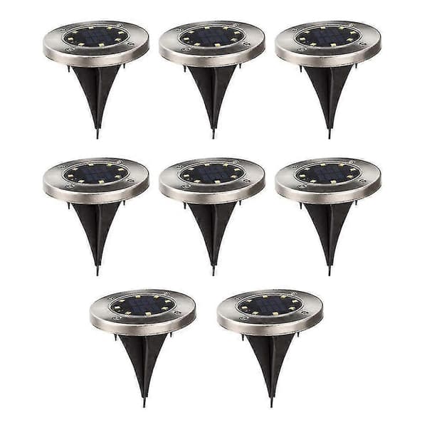 8 stk. Solcelle Ground Light, LED Solcelle Disk Lys Utendørs Vanntett Hage Landskapsbelysning 8 LED Grønn
