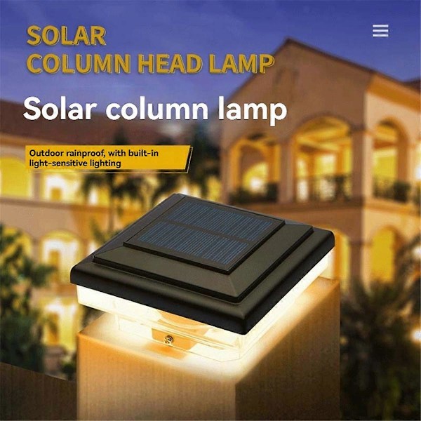 Solcellsdriven Stolplampa Utomhus Veranda Staketstolplampa