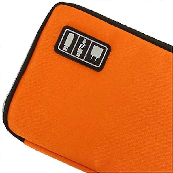 Organiser Kabler Reise Elektronisk Tilbehør Veske Batteri USB Lader Harddisk Minnekort - oransje