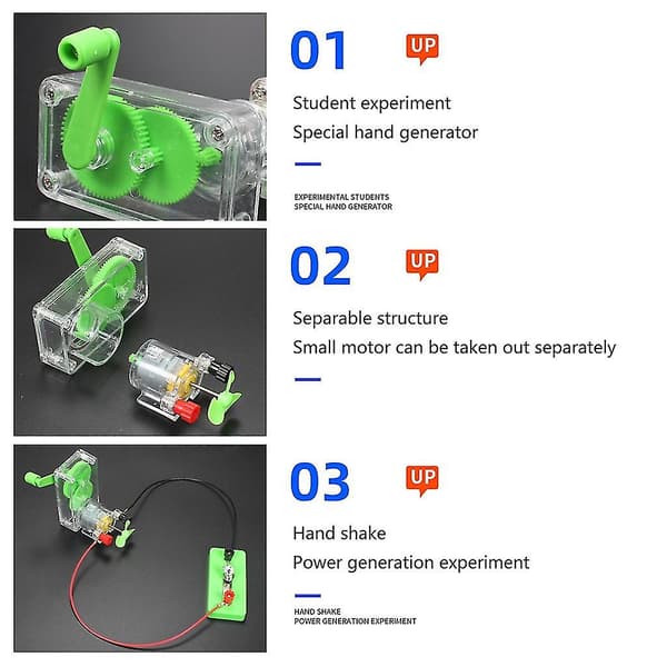 Elektrisk Håndsving Generator Skole DIY Dynamo Demonstrations Motor Generator