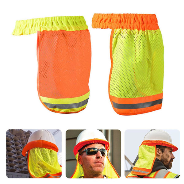 Elastisk Solskydd för Hård Hatt Hög Synlighet Kylande Mesh Nackskydd