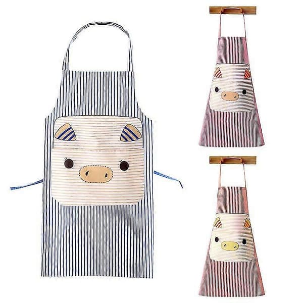 Härligt Gris Polyester Ärmlös Fickor Hem Kök Matlagning Stänksäker Förkläde