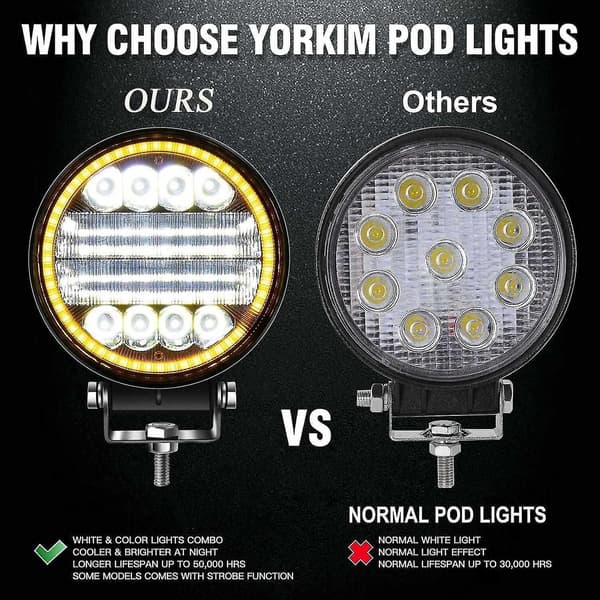 2x 4 Tommer 200w Led Arbeidslys Combo Spot Off Road Kjøre Tåkelys