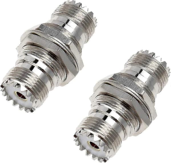 Koaxial RF-kontakt UHF-kontakt med mutter och bricka (silver) (2 st)