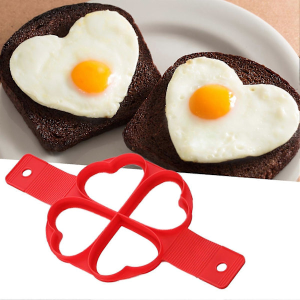 Pancake Form Maker 4 Huller Non-stick Silikone Hjerte Pentagram Formet Æggering Bage Tilbehør Kaesi