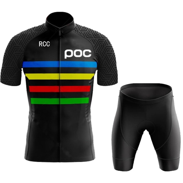 RCC POC Herre Team Sykkeltrøyesett Sommer Sport Racing Sykkelklær Sykkelklær Sykkel MTB Maillot Ropa De Ciclismo Blue Asian sizes-L