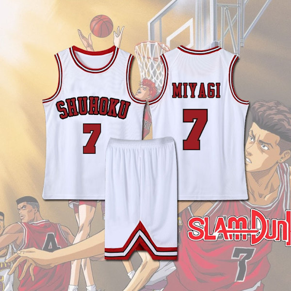 Anime Sakuragi Hanamichi Cosplay Slam Dunk Jersey Shohoku School Basketball Team Uniform Sportswear Kaede Rukawa Cosplay Costume Red XXL