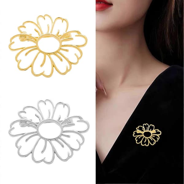 Dame Solblomst Broche - Perfekt til Sommeroutfit - til Fest Golden