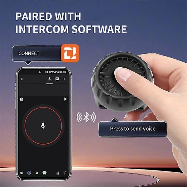 Trådløs Bluetooth PTT e Kontrolknap med Justerbar Rem til Zello IOS Android Smar