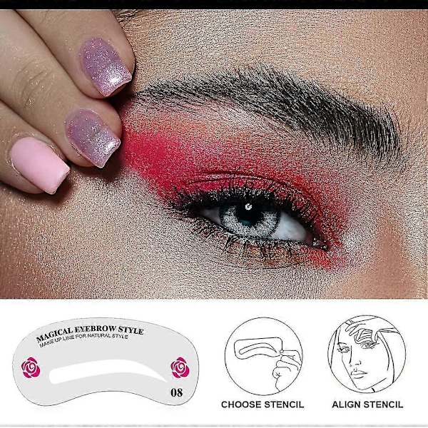 24 stk. Øjenbrynsform Stencils, Genanvendeligt DIY Makeup Værktøjssæt