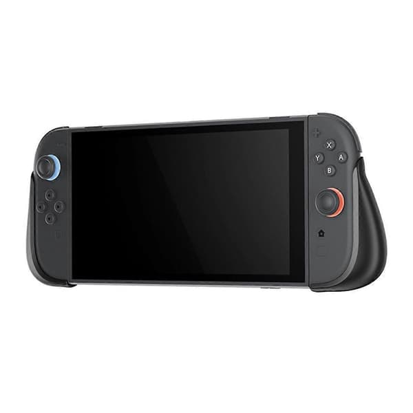Anti-skrid greb med stativ til 2 spillekonsol ergonomisk grebholder til Switch 2 tilbehør blå og orange