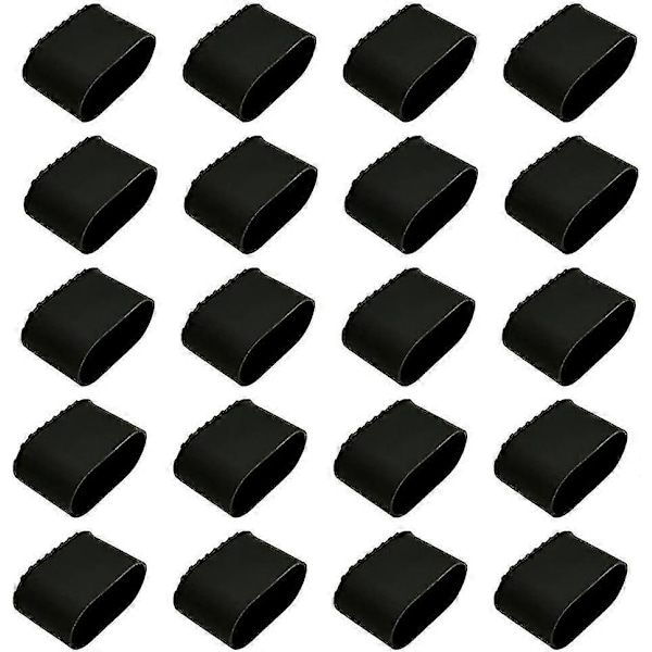 Stolbenshetter, pakke med 20 stolbenbeskyttere, gulvbeskyttelse, fothetter, plast, gulvbeskyttelsesdeksel for ovale rør, rørhetter for hage