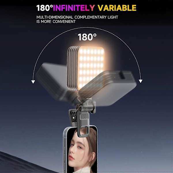 Mini RGB Täyttövalo LED Videovalo 2500K-9000K Himmennettävä 8 Kohtauksen Valotehostetta Videoneuvotteluun L