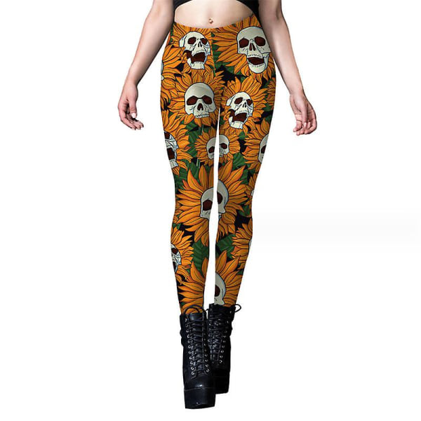 Halloween leggings til kvinder ferie yoga bukser Xmas workout atletisk højtaljede leggings med lommer til kvinder style 2 S