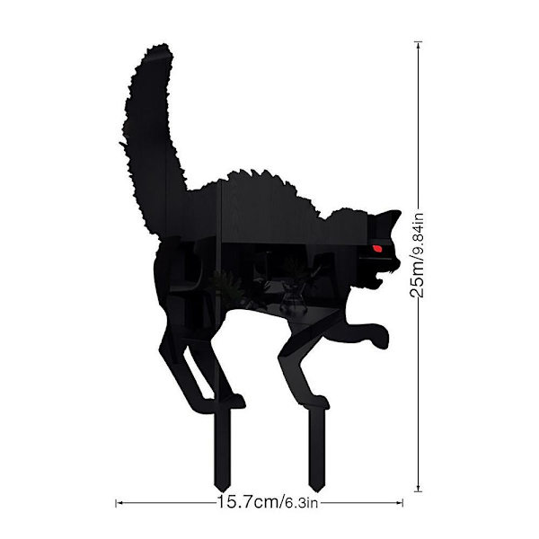 Black Cat Halloween Pihakyltit Siluetti Musta Ulkokoristeet Tervetuloa Eläinkoristeet Pation nurmikon puutarhaan Style one