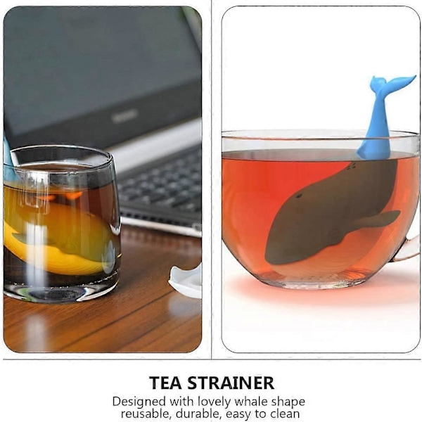 Te-infuser Hvalformet Silikone Løs Te Si Te Bryggekugle Te Filtre Brygger Til Hjemmekontor Teelskere Rejser
